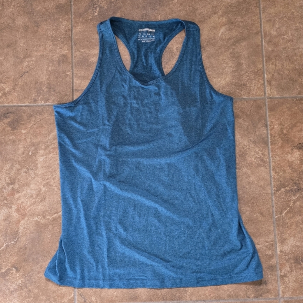 Blue Heathered MagcoMsen Racerback Tank